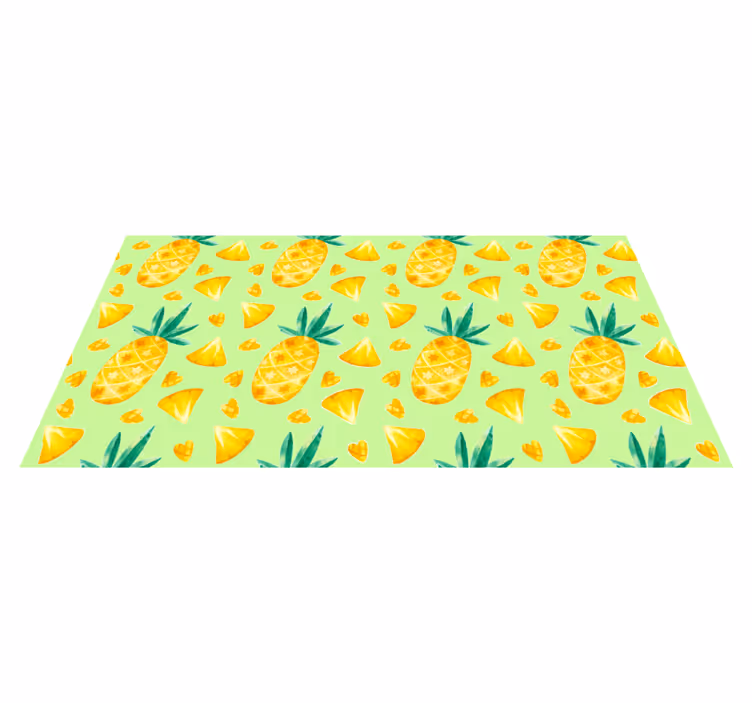 šareni akvarel ananas cvjetni tepih - TenStickers