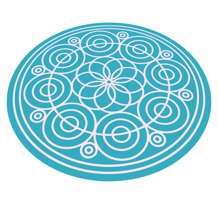 Vinil podovi mandala tirkizni kružni uzorak - TenStickers