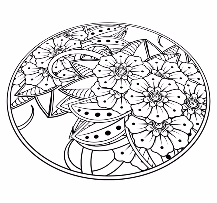 Vinil podovi mandala cvjetni stil mandale - TenStickers