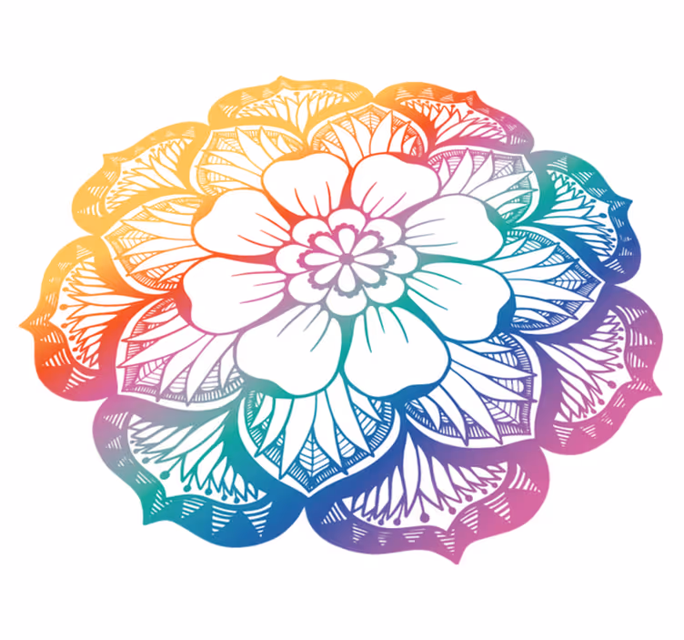 Vinil podovi mandala šareni cvjetni motiv - TenStickers