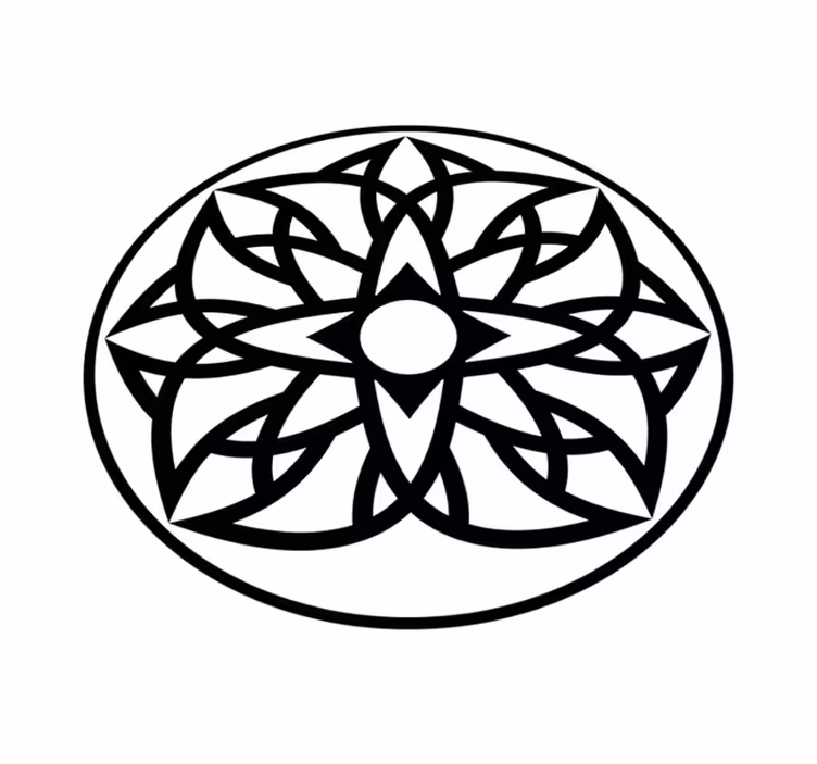 Vinil podovi mandala crno-bijeli dizajn - TenStickers
