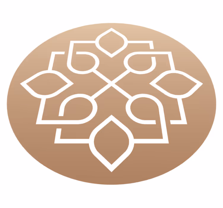 Vinil podovi mandala smeđi i bijeli motiv - TenStickers