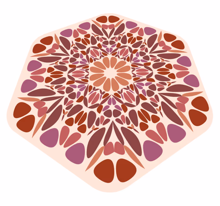 šesterokutni geometrijski oblici mandala vinilni tepih - TenStickers