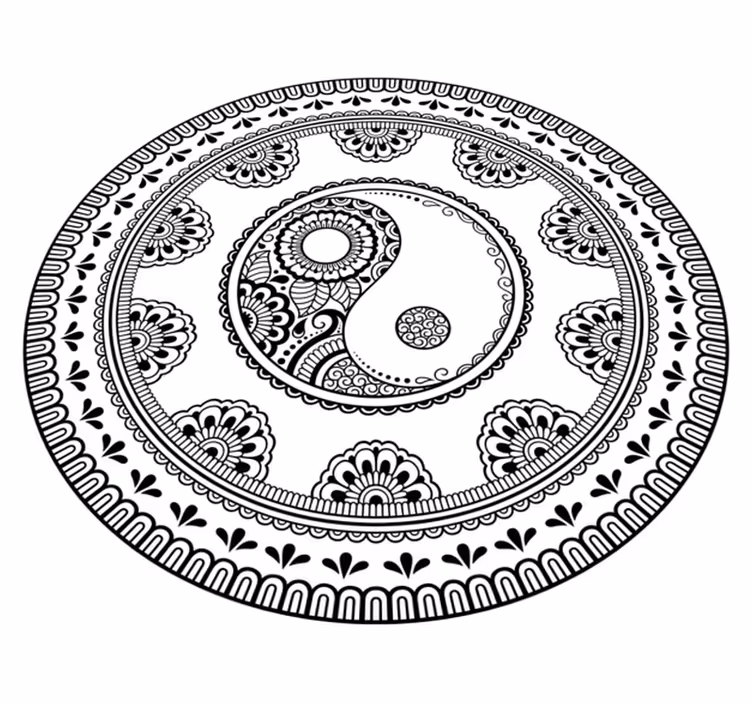 Vinil podovi mandala sivi okrugli element - TenStickers