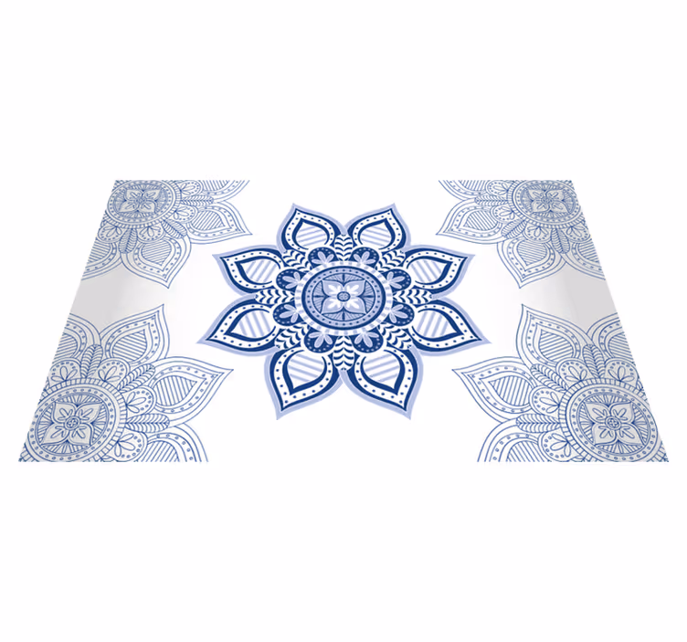 Vinil podovi mandala zamršeni plavi cvjetni - TenStickers