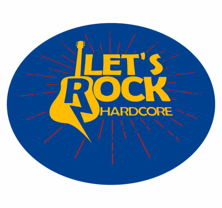 Rock glazba gitara i tekstualni spavaći tepih - TenStickers
