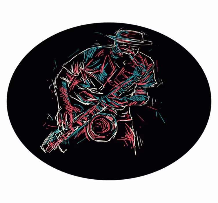 Vinil podovi kružni nastup jazz glazbenika - TenStickers