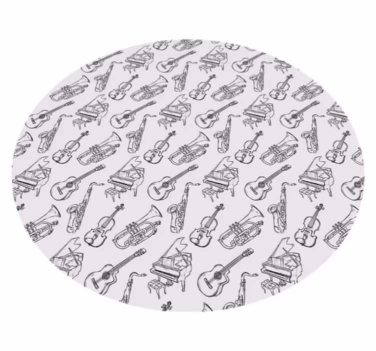 Vinil podovi kružni motiv glazbenih instrumenata - TenStickers