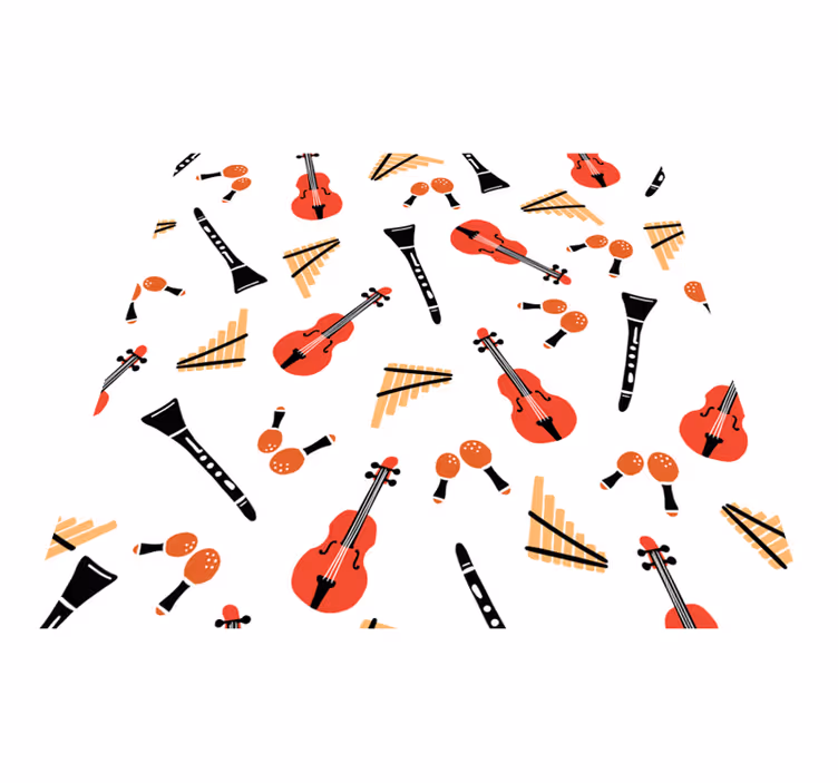 Drugi vinil podovi s motivima glazbenih instrumenata - TenStickers