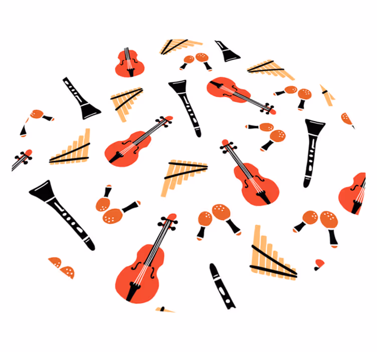 Drugi vinil podovi koncept glazbenog instrumenta - TenStickers