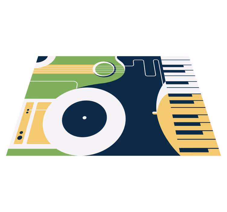 Vinil podovi pravokutnik motiv glazbenog instrumenta - TenStickers