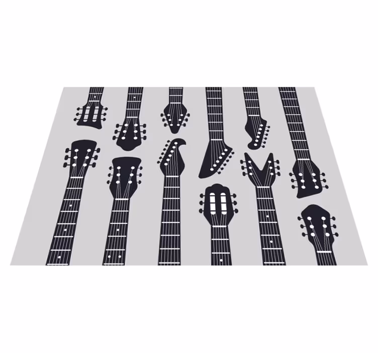 Vinil podovi dnevna soba siluete gitara - TenStickers