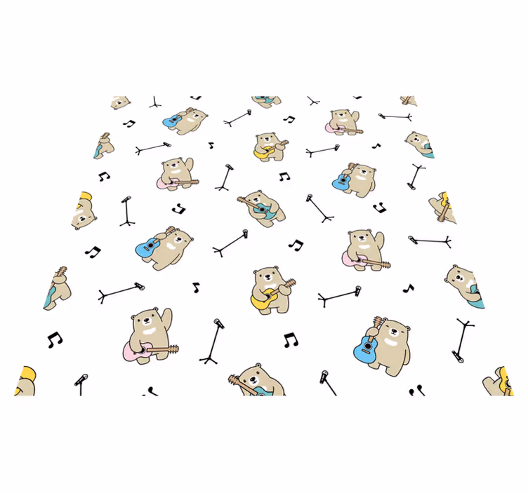Vinil podovi rasadnici uzorak glazbenih medvjeda - TenStickers