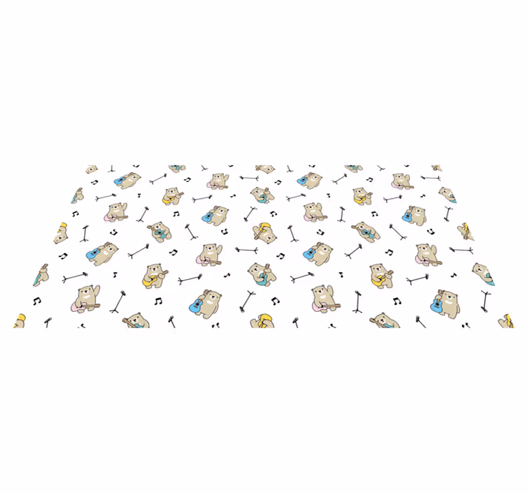 Vinil podovi rasadnici tema glazbenih medvjeda - TenStickers