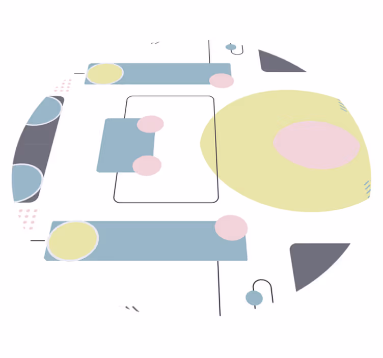 Vinil podovi geometrijski apstraktni kružni oblici - TenStickers