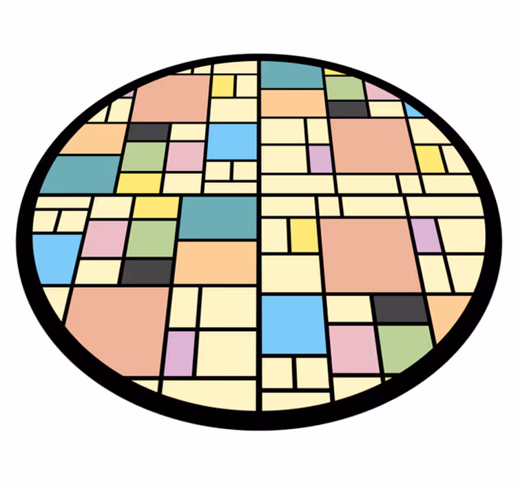 Vinil podovi geometrijski u šarenom blok uzorku - TenStickers