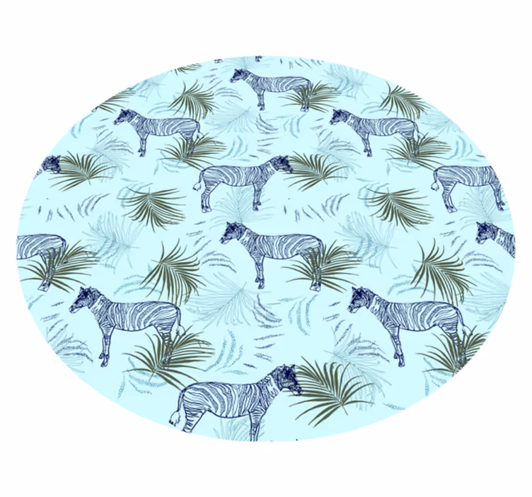 Vinil podovi životinja zebra i listovi - TenStickers