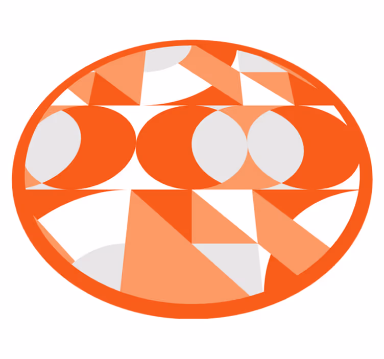 Vinil podovi geometrijski narančasti retro uzorci - TenStickers