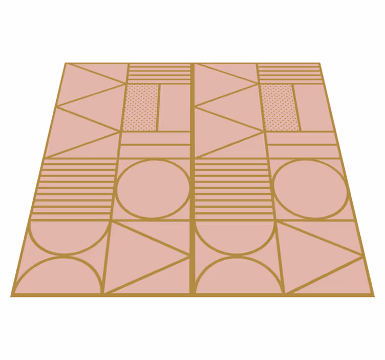 Vinil podovi geometrijski zlatni i ružičasti uzorak - TenStickers