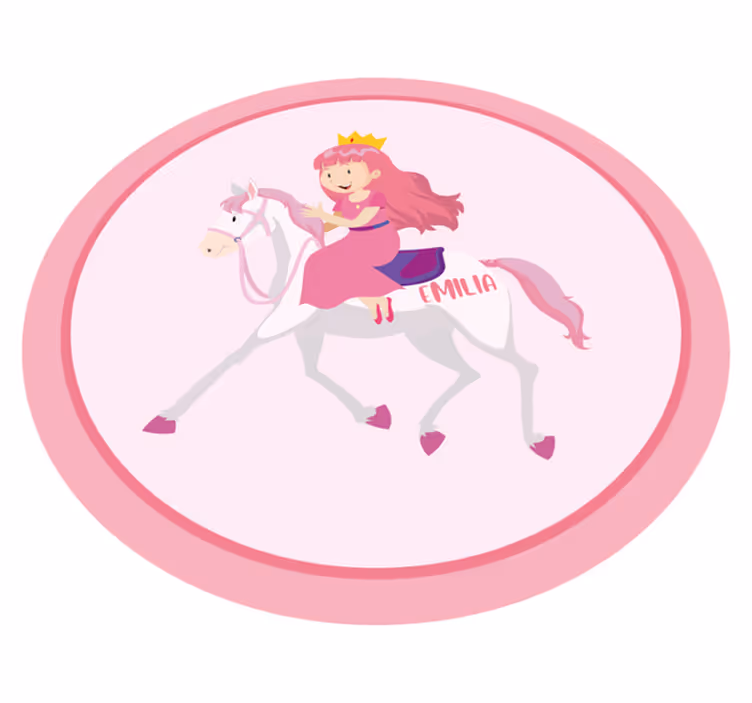 Drugi vinil podovi prilagođena princeza na jednorogu - TenStickers