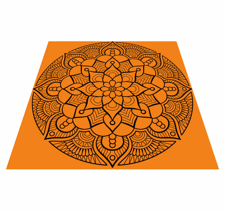 Vinil podovi mandala uzorak narančaste mandale - TenStickers