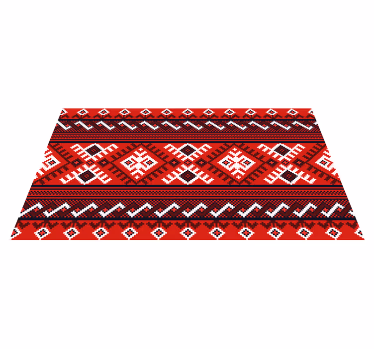 Vinil podovi etnički crveni geometrijski uzorci - TenStickers