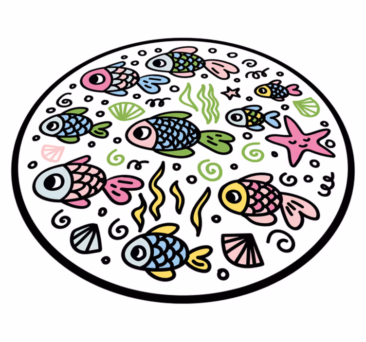 Vinil podovi životinja šareni uzorci riba - TenStickers