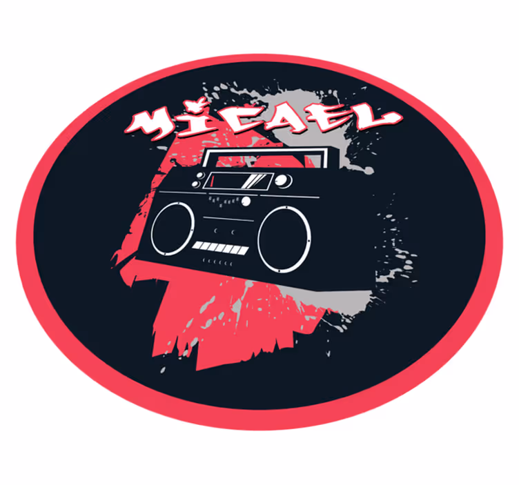 Vinil podovi s imenima tema retro boomboxa - TenStickers