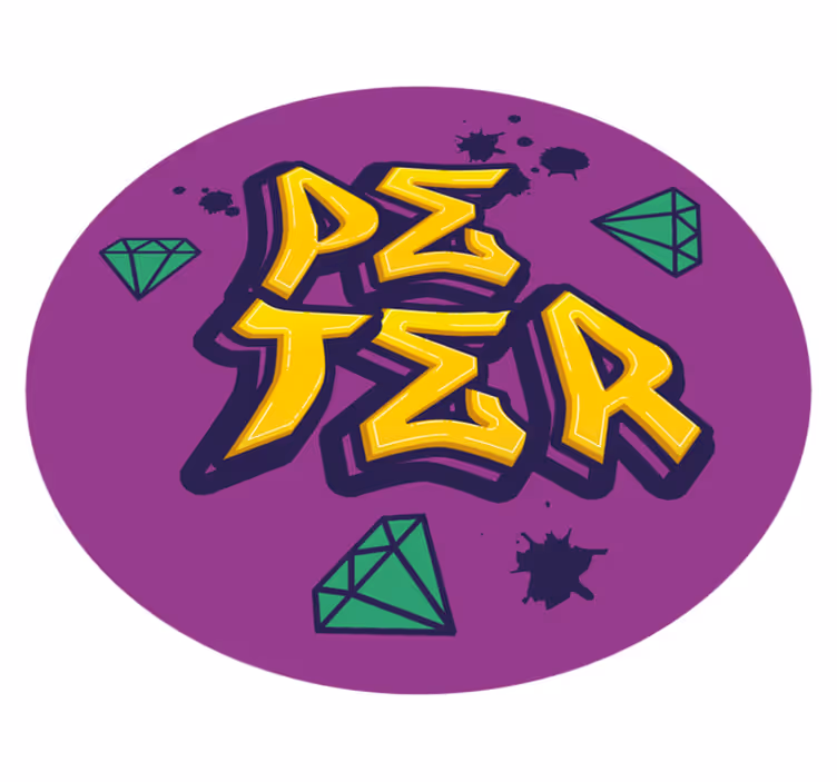 Vinil podovi s imenima umjetnost i dijamanti - TenStickers
