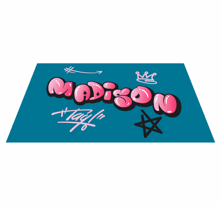 Roza cool natpisi grafiti personalizirana prostirka - TenStickers
