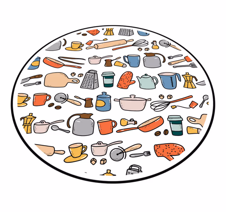 Vinil pod u kuhinji kolekcija kulinarskog pribora - TenStickers