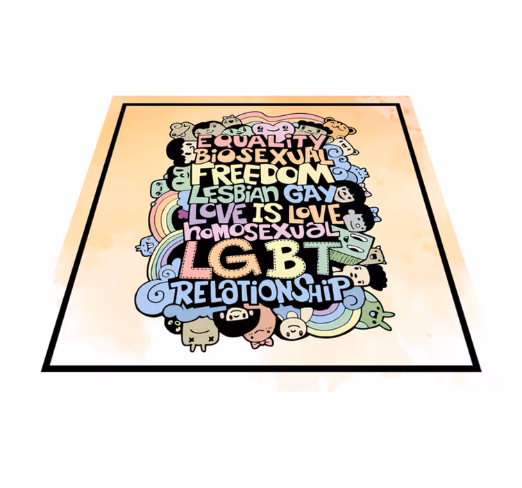 Vinilne prostirke s frazama šarena lgbt poruka - TenStickers