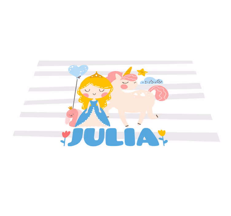 Drugi vinil podovi prilagođeni jednorog i princeza - TenStickers