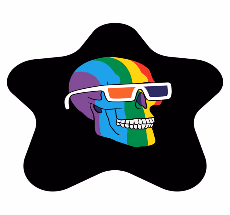 Vinil podovi mozaik šarene nijanse lubanja - TenStickers