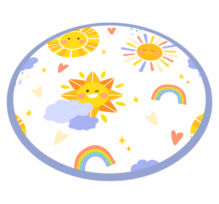 Vinilni tepih pastelnih boja i oblaci - TenStickers