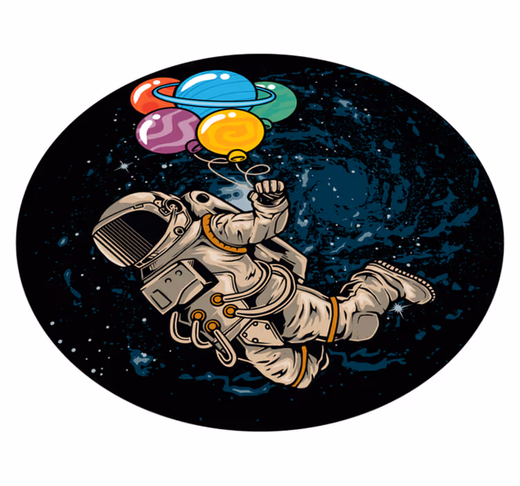 Drugi vinil podovi astronaut s balonima - TenStickers