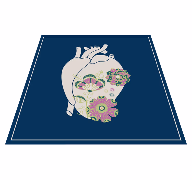 Vinil podovi skandinavski cvjetni uzorak srca - TenStickers