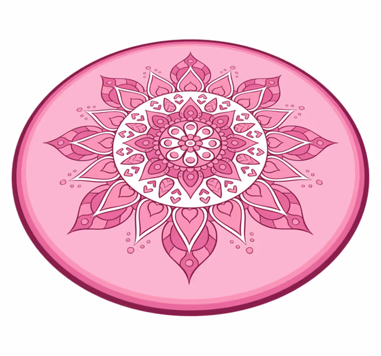 Vinil podovi mandala ružičasta cvjetna meditacija - TenStickers