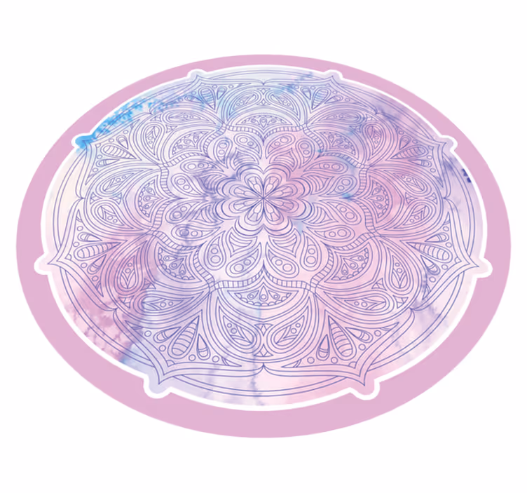 Vinil podovi mandala pastelno ružičasti cvjetni - TenStickers