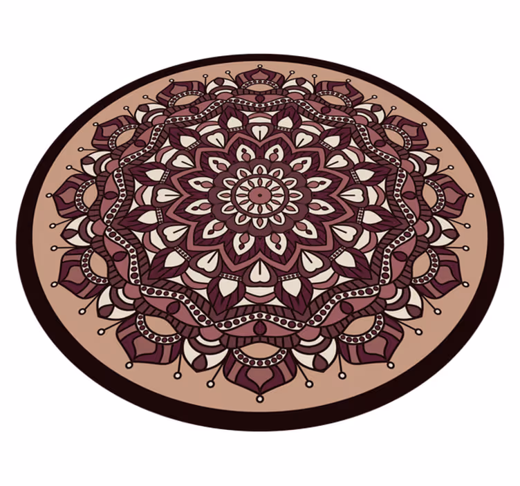 Zemljane boje detaljna mandala vinilni tepih - TenStickers