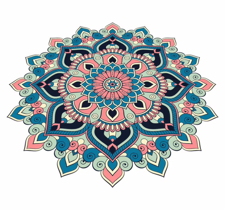 Vinil podovi mandala šareni cvjetni element - TenStickers