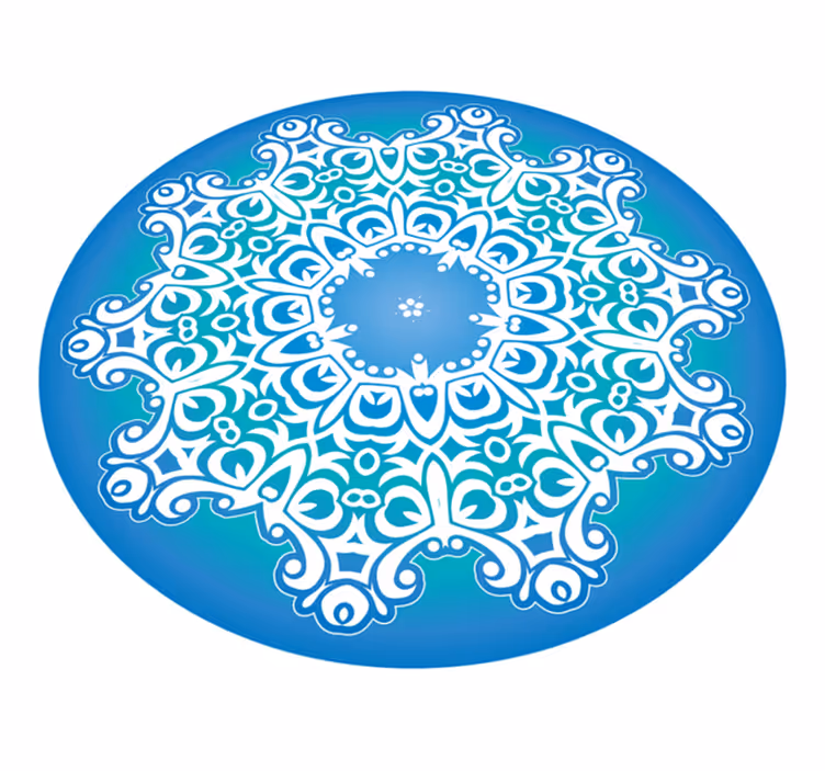 Snježne pahuljice u stilu mandale mandala vinilni tepih - TenStickers