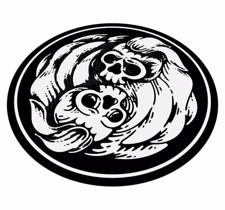 Crno -bijeli yin yang tepih za dnevnu sobu - TenStickers