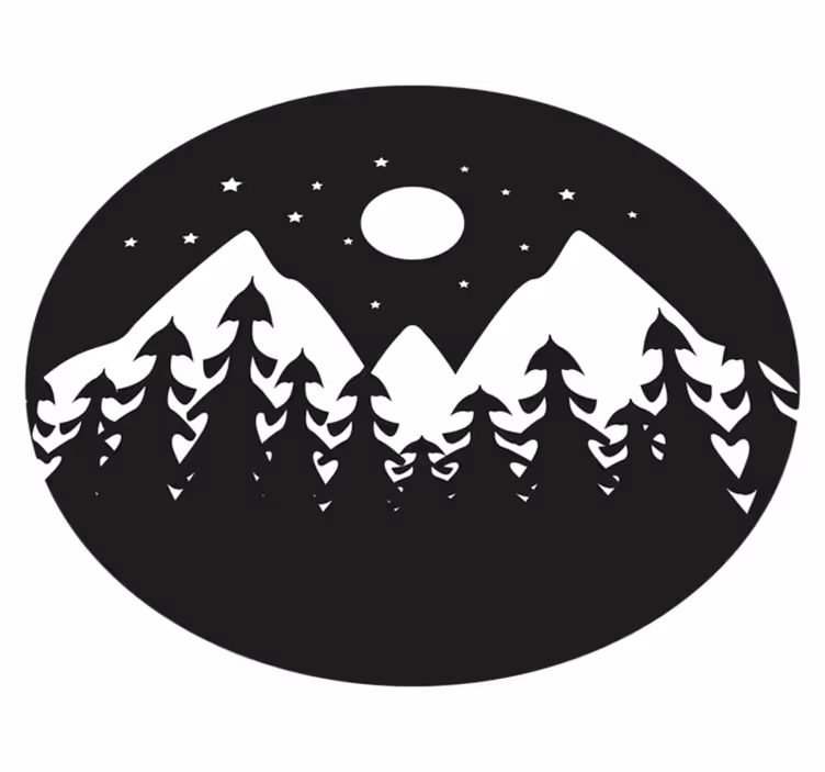 Vinil podovi priroda prizor planinske siluete - TenStickers