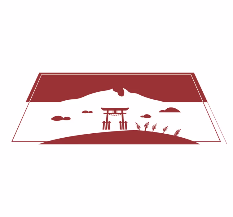 Vinil podovi karta svijeta japanski krajolik - TenStickers