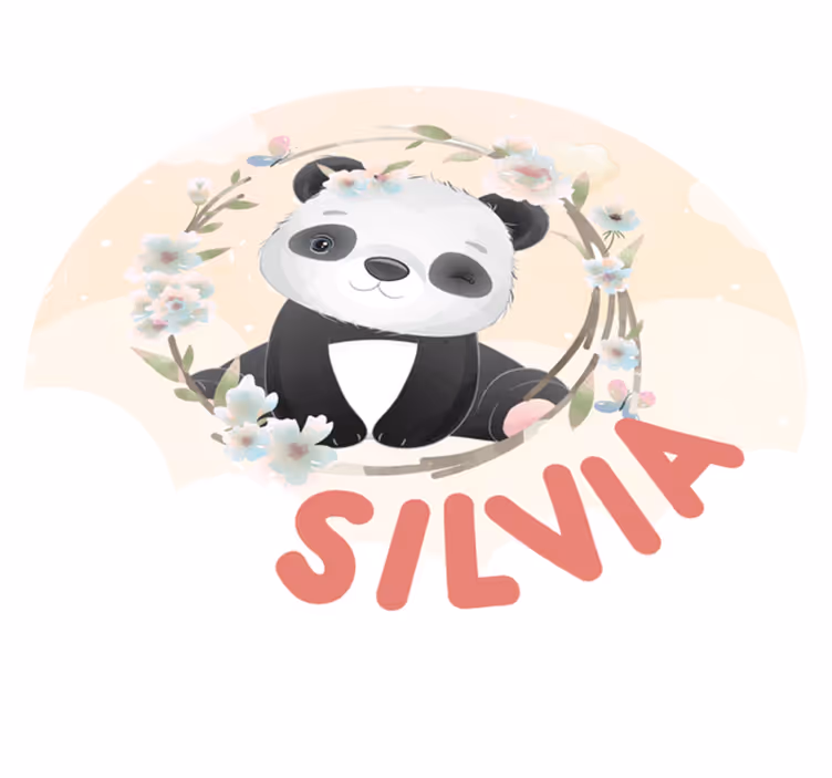 Vinil podovi s imenima s divnom pandom - TenStickers