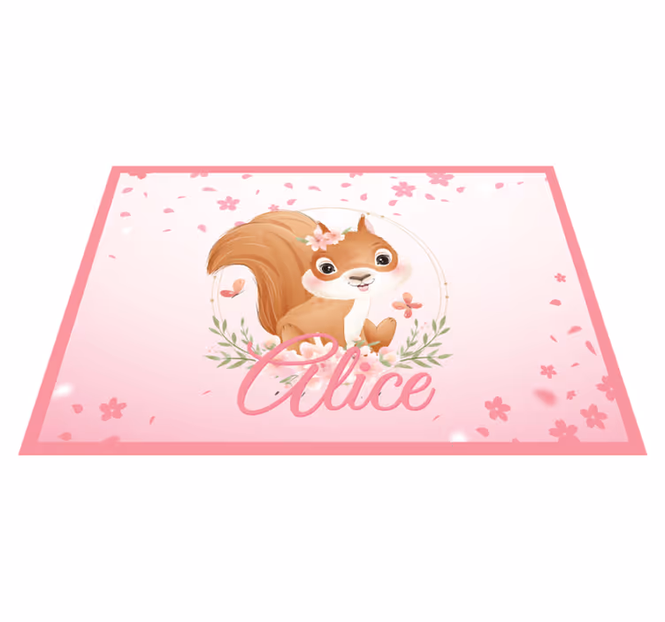 Slatka vjeverica za djevojčicu s imenom baby play mat - TenStickers