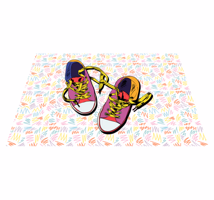 Converse ilustracija cipele 80 -ih vintage tepih - TenStickers