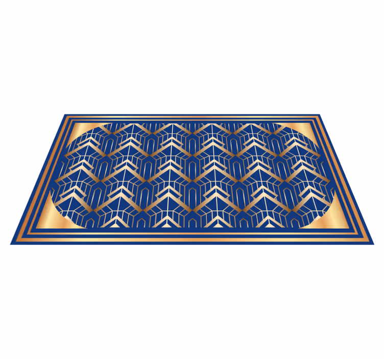 Moderna umjetnost plavi i zlatni deco geometrijski tepisi - TenStickers
