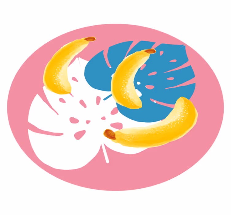 Vinil pod u kuhinji motiv tropske banane - TenStickers